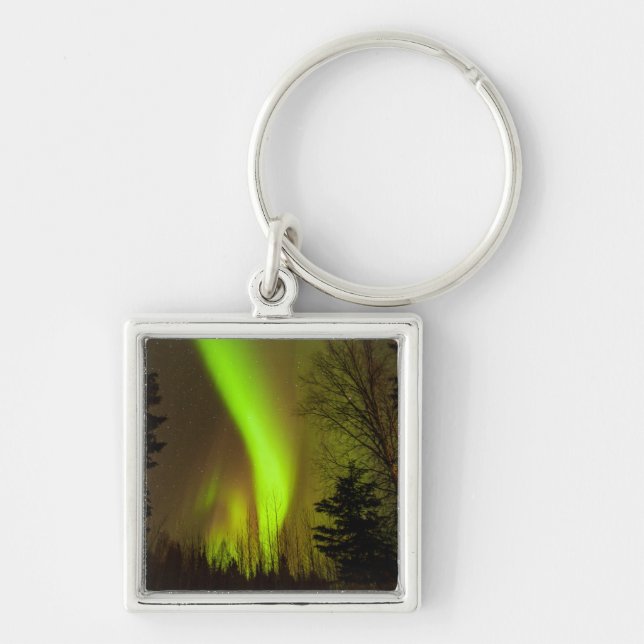 USA, Alaska, Chena Hot Springs. View Of Aurora Key Ring (Front)