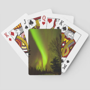 USA, Alaska, Chena Hot Springs. View Of Aurora Playing Cards