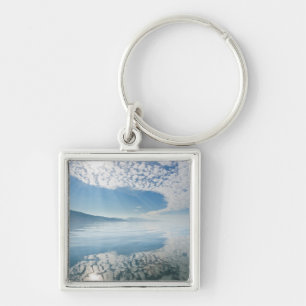 USA, Alaska, Freshwater Bay. Clouds Reflected Key Ring