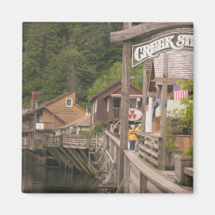 USA, Alaska, Ketchikan, Creek Street, downtown Magnet