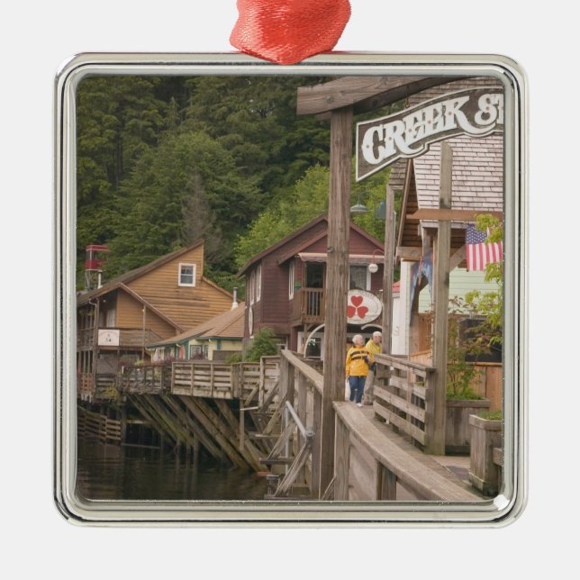 USA, Alaska, Ketchikan, Creek Street, downtown Metal Ornament (Front)