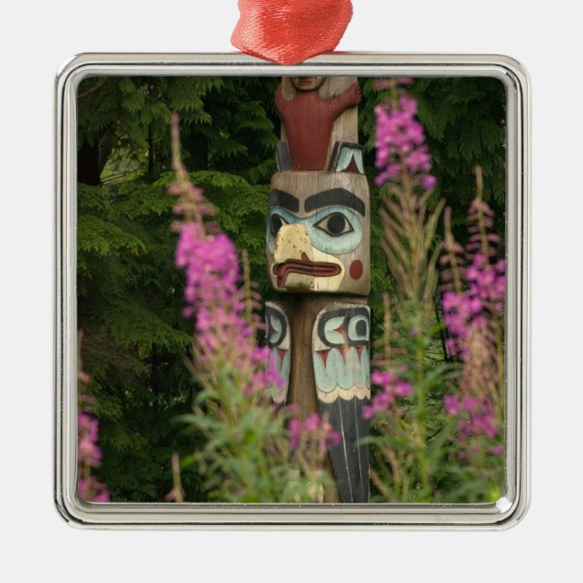 USA, Alaska, Ketchikan, Totem Bight State Metal Ornament (Front)