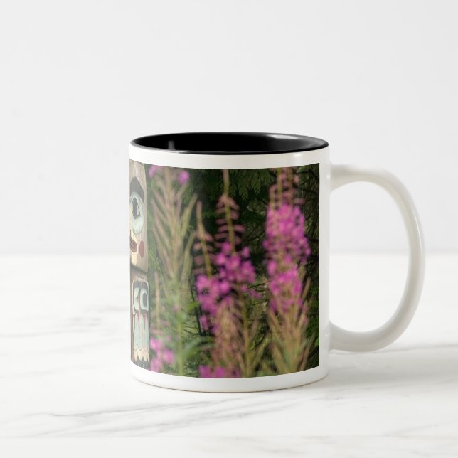 USA, Alaska, Ketchikan, Totem Bight State Two-Tone Coffee Mug (Right)
