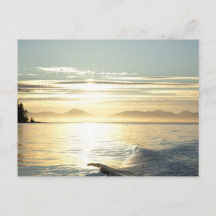 USA, Alaska, Southeast near Ketchikan, sunset. Postcard