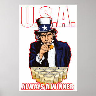 "USA: Always A Winner" Beer Pong Poster