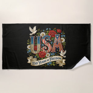 USA America 1776-2026 250 Years Freedom Beach Towel