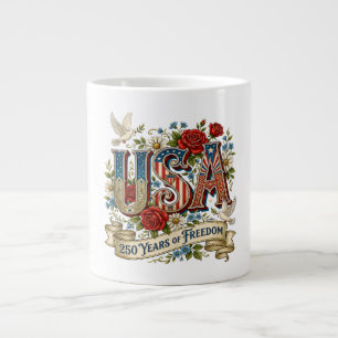 USA America 1776-2026 250 Years Freedom Large Coffee Mug