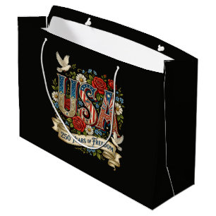 USA America 1776-2026 250 Years Freedom Large Gift Bag