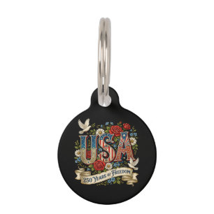 USA America 1776-2026 250 Years Freedom Pet Tag