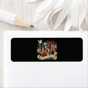 USA America 1776-2026 250 Years Freedom Return Address Label