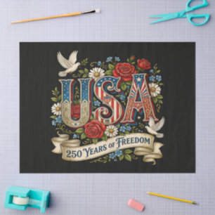 USA America 1776-2026 250 Years Freedom Tissue Paper