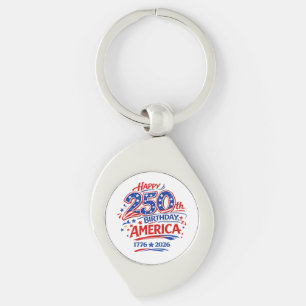 USA America 250th Anniversary Patriotic Key Ring