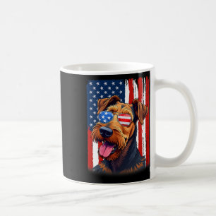 Usa America Flag Airedale Terrier Dog 4th Of July Coffee Mug