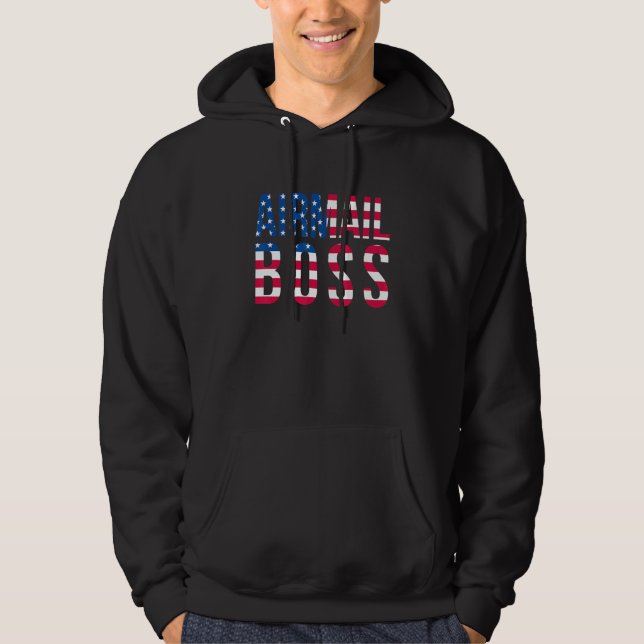Usa America Flag Bean Bag Boss Cornhole Hoodie (Front)