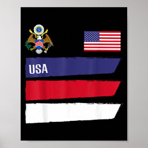 Usa America Flag Football Soccer Fan Men Women Kid Poster