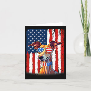 Usa America Flag Italian Greyhound Dog 4th Of July Card