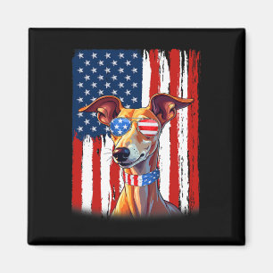 Usa America Flag Italian Greyhound Dog 4th Of July Magnet