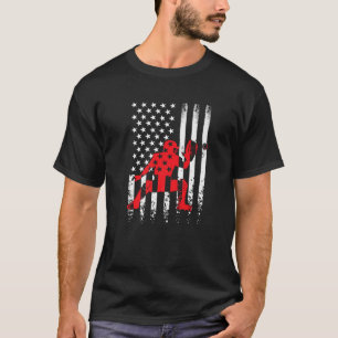 USA America Flag Patriot Baseball Catcher Player 4 T-Shirt