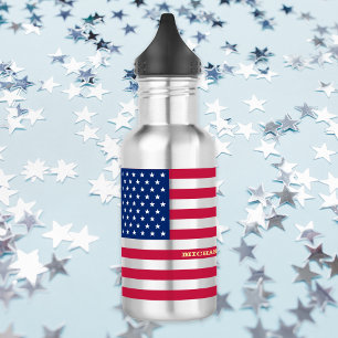 USA America National Flag Patriotic Stars Stripes 532 Ml Water Bottle