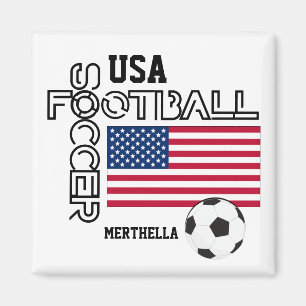 USA America Personalised Soccer Football Magnet