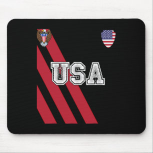 Usa America Soccer Jersey Red Blue Football Ball T Mouse Pad