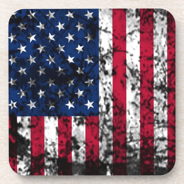 USA America Worn Flag Coaster (Front)