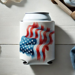 USA Americal Flag Stars & Stripes Can Cooler
