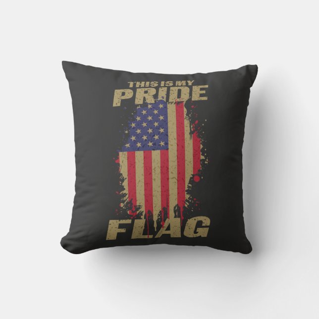 USA American 4th of July Patriotic Pride Flag Cushion (Front)
