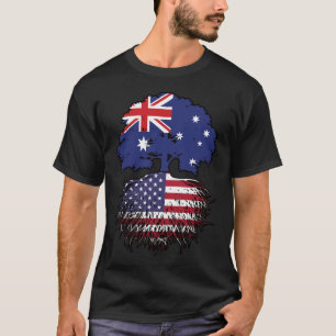 USA American Australian Australia Tree Roots Flag T-Shirt