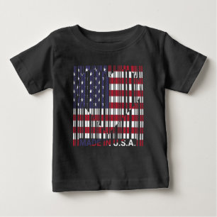 USA American Barcode Love Flag Baby T-Shirt
