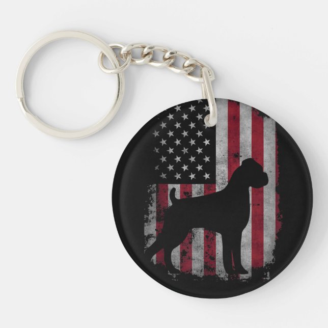 USA American Boxer Dog Animal Dog Breeder Puppy Tr Key Ring (Front)