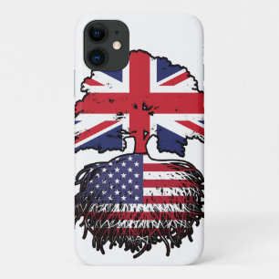 USA American British UK Tree Roots Flag iPhone 11 Case