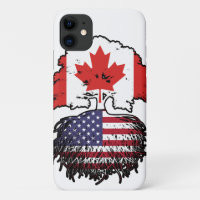 USA American Canadian Canada Tree Roots Flag