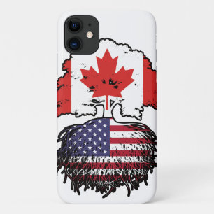 USA American Canadian Canada Tree Roots Flag iPhone 11 Case