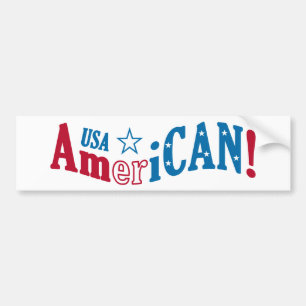 USA AmeriCAN! custom bumpersticker Bumper Sticker