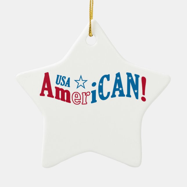 USA AmeriCAN! custom ornament (Front)