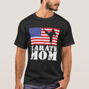 Usa American Distressed Flag Karate Mum Women For  T-Shirt
