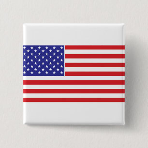 USA American Flag 15 Cm Square Badge