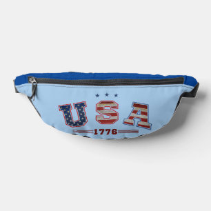 USA American Flag 1776  4th Of July Veterans Day Bum Bags
