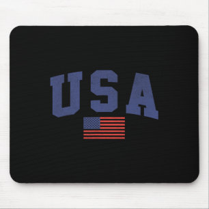 Usa American Flag 4th Of July Americana Bold Blue Mouse Pad