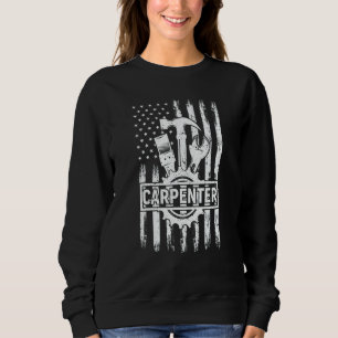 Usa American Flag 4th Of July Carpenter Woodworker Sweatshirt