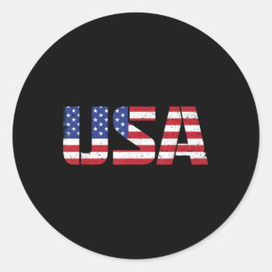 Usa American Flag - 4th Of July Classic Round Sticker