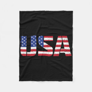 Usa American Flag - 4th Of July Fleece Blanket