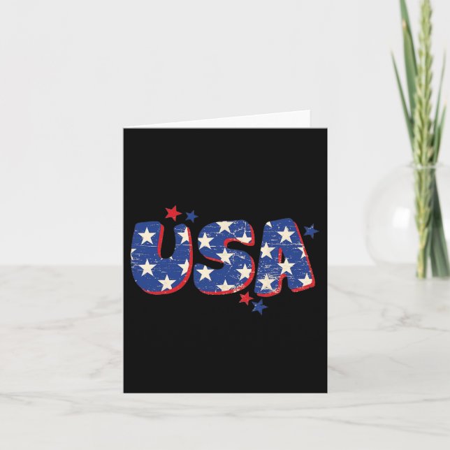 Usa American Flag 4th Of July Men Women Kid Boy Gi Card (Front)