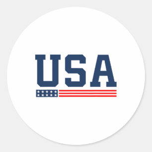 Usa American Flag 4th Of July Proud American Women Classic Round Sticker