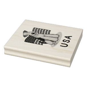 USA American Flag Airedale Terrier Dog - Cute Rubber Stamp