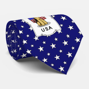 USA American Flag Airedale Terrier Dog - Cute Tie