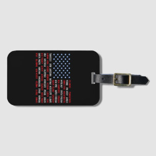 USA American Flag All 50 State Names Luggage Tag