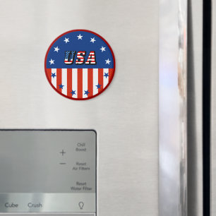 USA - American Flag and Stars in Circle Magnet