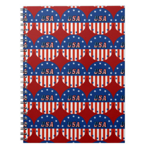 USA - American Flag and Stars in Circle Notebook